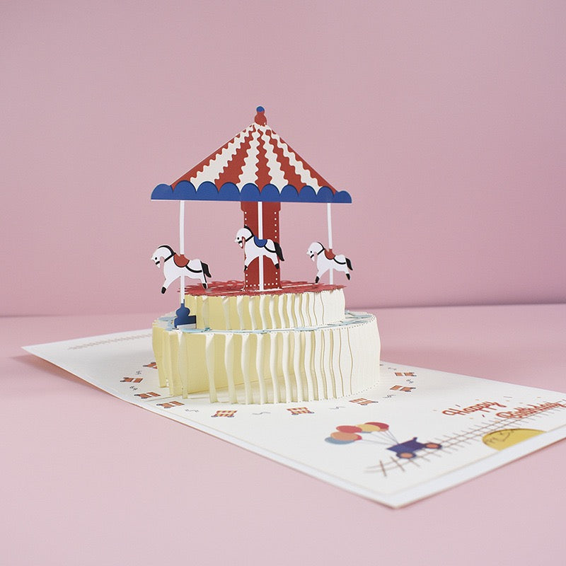 Pop-Up Birthday Carousel Card – Eco-Friendly Keepsake