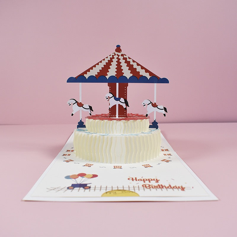 Pop-Up Birthday Carousel Card – Eco-Friendly Keepsake
